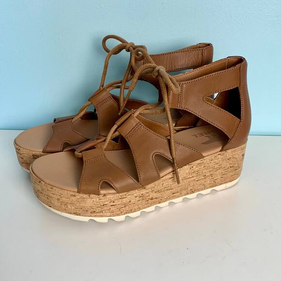 Sorel Brown Cameron Wedge Sandal Size 8 1/2 - Picture 2 of 7